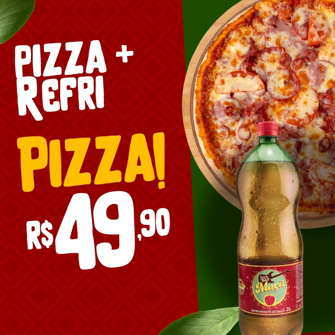 Combo Pizza + Refri Gigante — Pizza grande quentinha e saborosa + refrigerante 2L gelado | Marinho Pizzaria — pizzaria Limeira e pizza delivery Limeira/SP